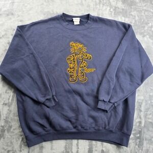 Vintage Disney Sweatshirt XXL Navy Blue Tigger Embroidered Crewneck Pullover